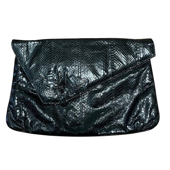 Vintage J. Renee Black Flower Clutch - Picture 1 of 5